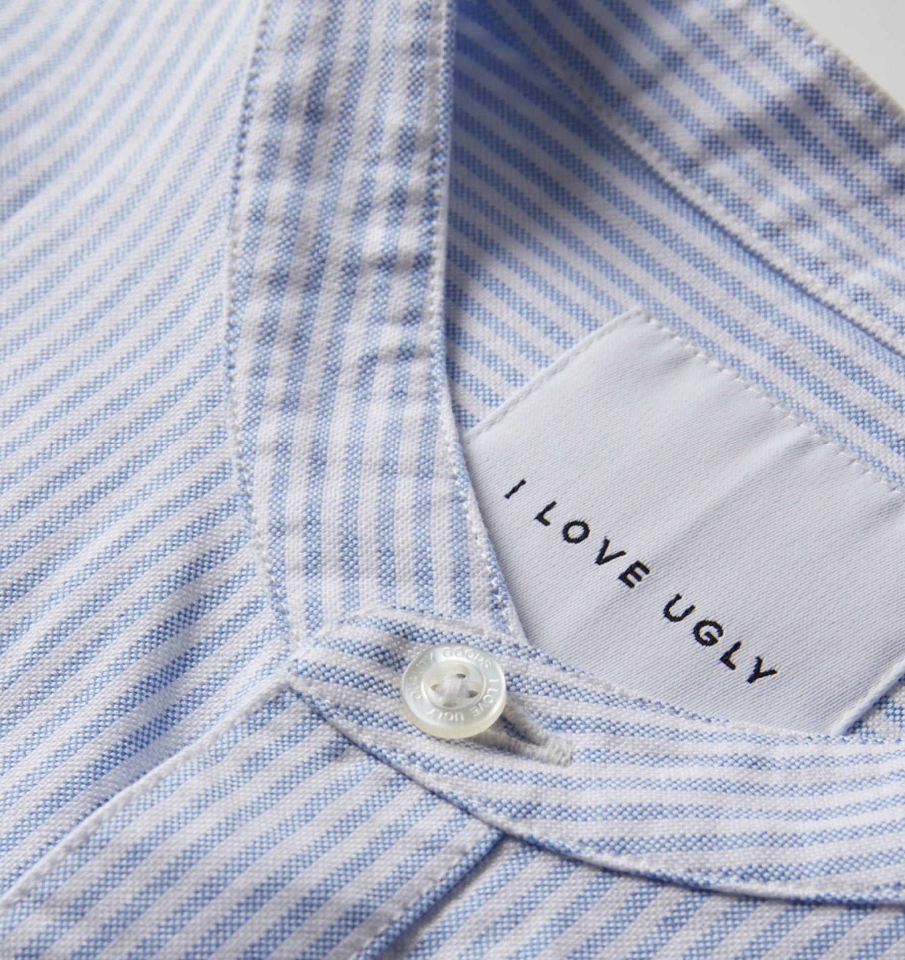 Mandarin Collar Shirt - Blue/White Stripe