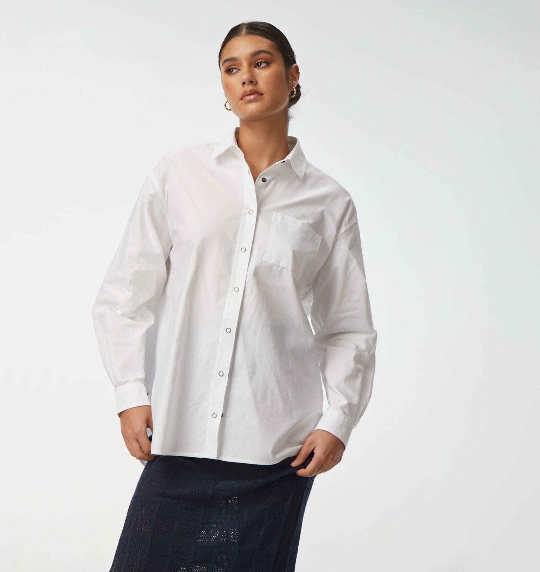 Ridge Oversized Shirt - White