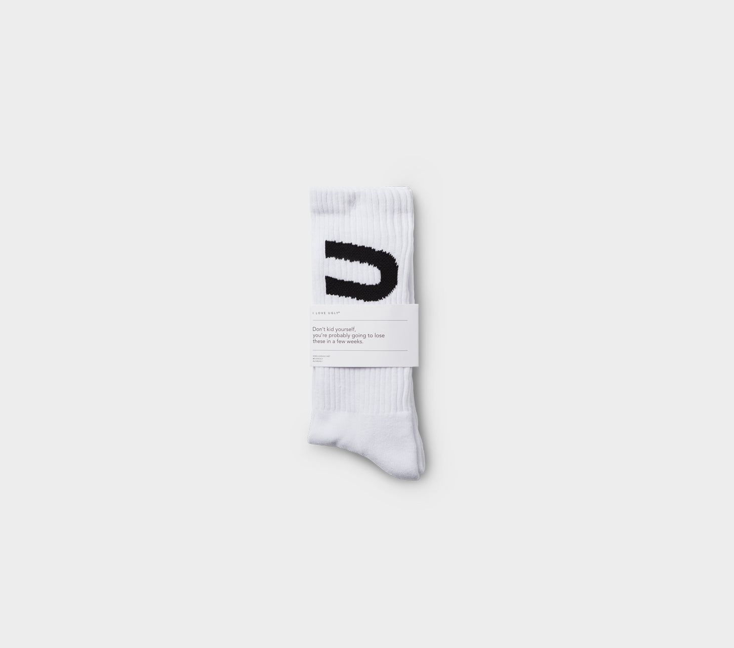 Athletic Sock - White/Black – I Love Ugly US