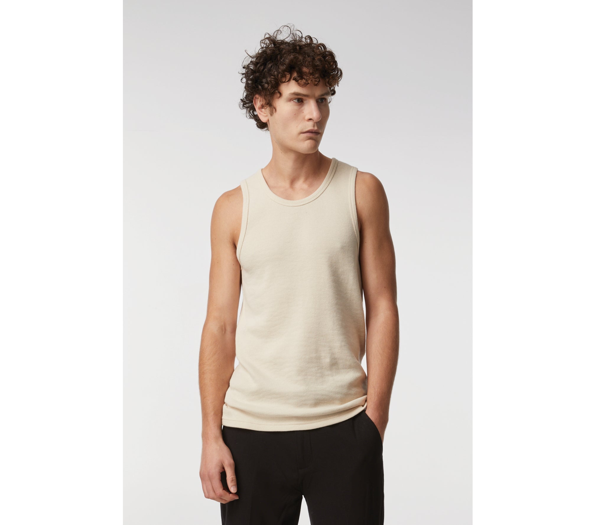 TANK TOP WAFFLE KNIT OFF-WHITE – PACE ™