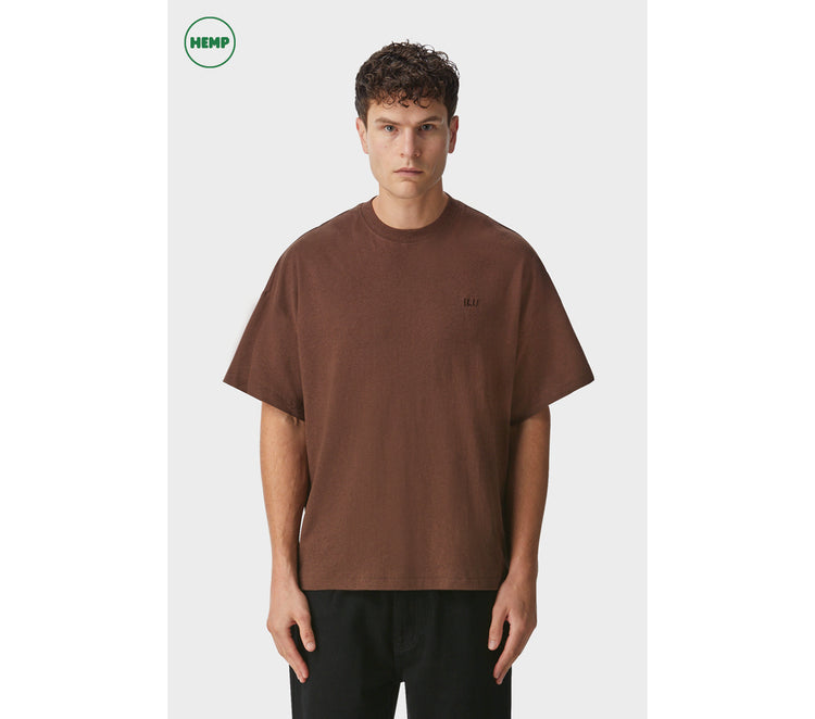 Relaxed Hemp Cotton Pocket Tee in Sand